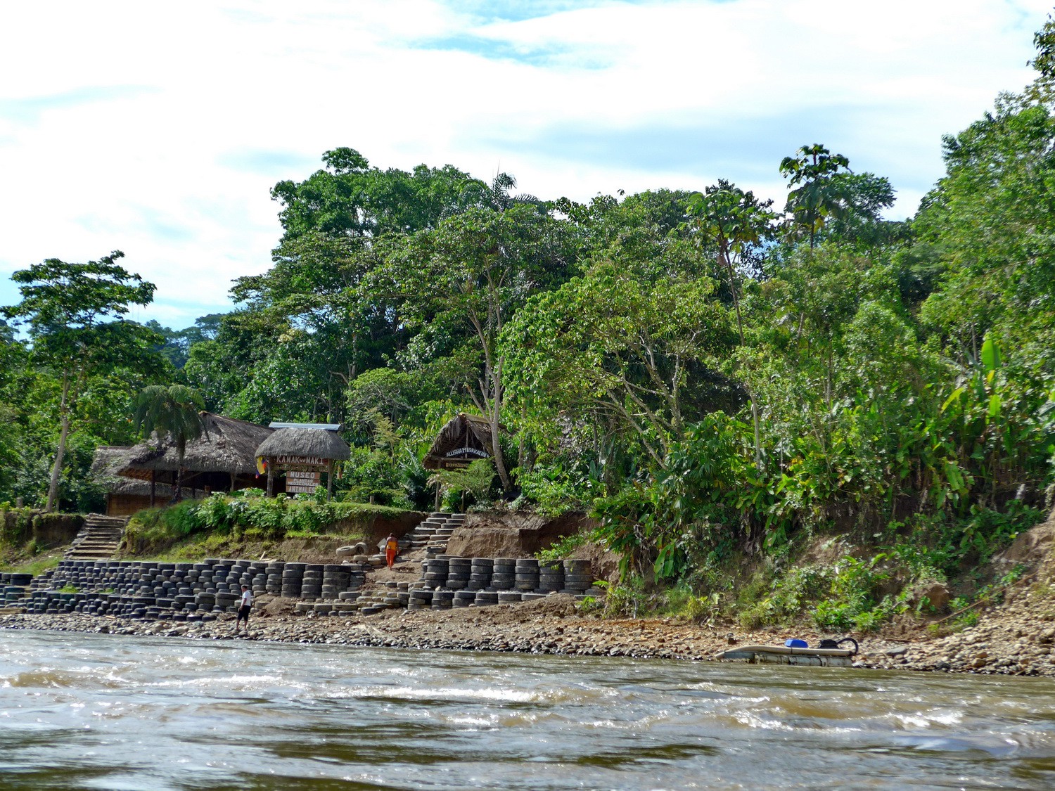 Little settlement on shore of Rio Napo